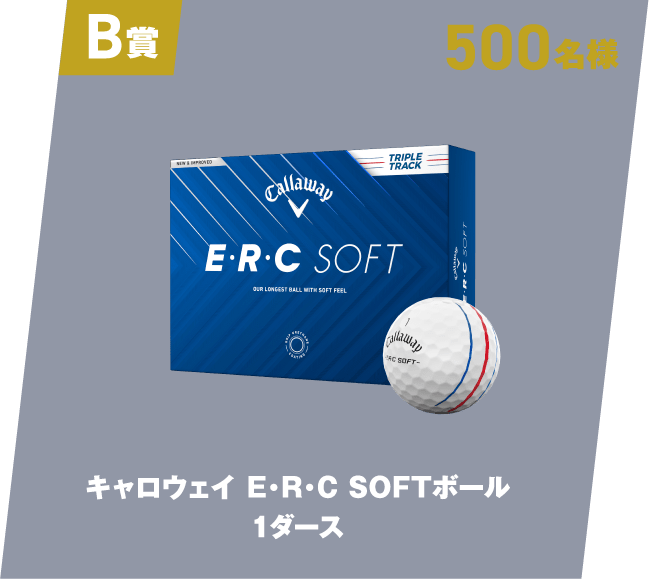 B賞「キャロウェイ E・R・C SOFTボール 1ダース」500名様